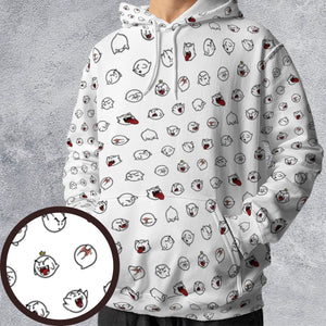 Super Mario Boo Pattern All-over Print Hoodie