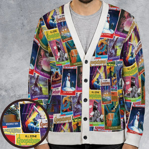 Goosebumps Monster Collage Pattern Cardigan