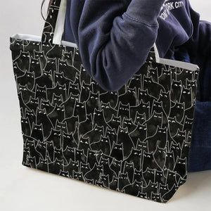 Suspicious Cats Funny Cat Large Tote Bag