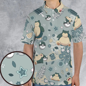 Summer Relax Snorlax Pokemon AOP Men/Women Polo Shirt