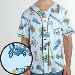 W is for Wacky Races Unisex Baseball Jersey