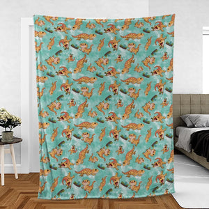Bearded Dragon Pattern Fleece Blanket