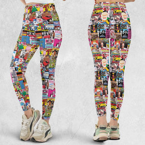 I heart 80s Collage Mr. T Back To the Future Pac-man Legging