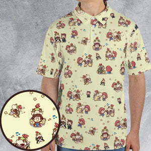 So Cute Bowser and Mario Pattern AOP Men/Women Polo Shirt