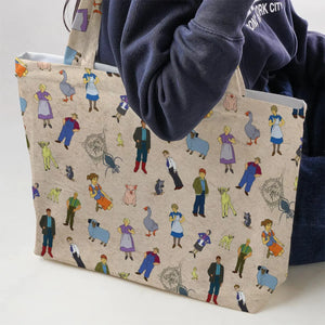 Beloved Children's Tale Charlotte's Web Cartoon Characters Large Tote Bag