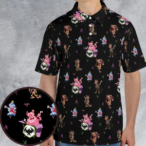 Monsters Cereal Pattern AOP Men/Women Polo Shirt