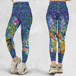 Cat Stained Glass Legging