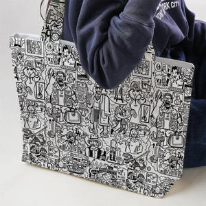 The Big Lebowski Doodles Large Tote Bag
