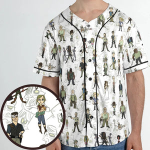 The Walking Dead Characters as Cartoons Unisex Baseball Jersey