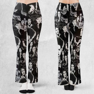 Horror Ladies Slay Collage Classic Horror Movies Flare Leggings