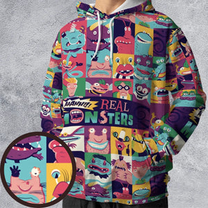 Aaahh!!! Real Monsters Characters Pattern All-over Print Hoodie
