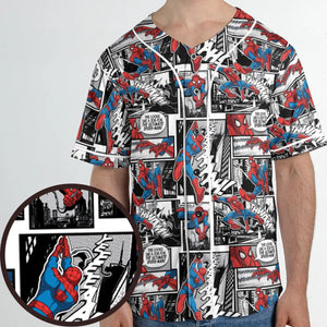 Spider Man Comic Pattern Unisex Baseball Jersey