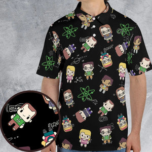 Geeky Bazinga The Big Bang Theory AOP Men/Women Polo Shirt