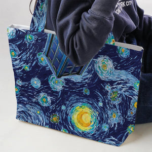 Tardis Starry Night Doctor Who Large Tote Bag