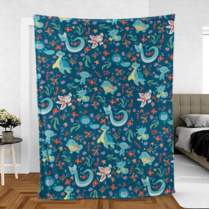 Water Pokemon Pattern Fleece Blanket