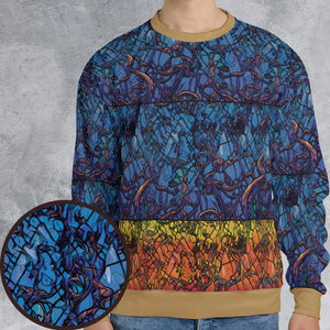 Stained Glass Cthulhu H.P Lovecraft All-over Print Sweatshirt