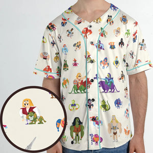 He-Man & Masters Of The Universe Characters Pattern Unisex Baseball Jersey