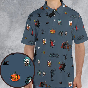 Headless Horseman Ichabod and Mr. Toad AOP Men/Women Polo Shirt