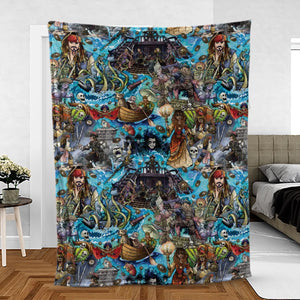 Travel And Fight Pirates of the Caribbean Fleece Blanket