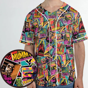 Multi Monster Pop Badges Unisex Baseball Jersey