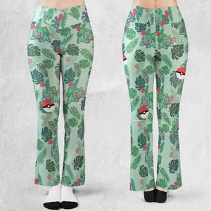 Bulbasaur Pokemon Pattern Flare Leggings
