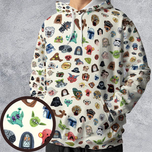 Star Wars Collage Pattern All-over Print Hoodie