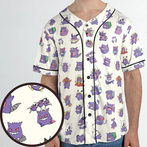 Gengar Cosplay Pokemon Unisex Baseball Jersey