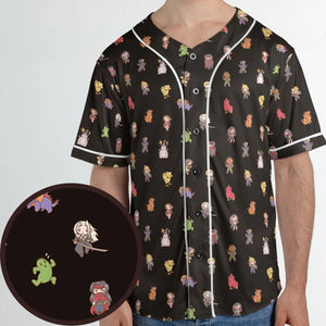 Final Fantasy Characters Pattern Unisex Baseball Jersey