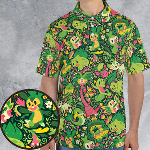 Grass Type Pokemon Pattern AOP Men/Women Polo Shirt