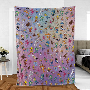 80s 90s Commercial Cereal Mascots Fleece Blanket