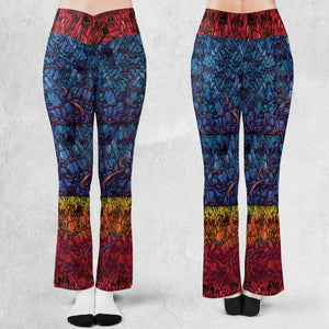 Stained Glass Cthulhu H.P Lovecraft Flare Leggings
