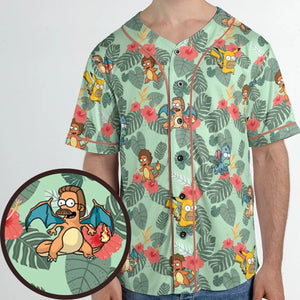 Simpsonmon The Simpsons Pokemon Mashup Unisex Baseball Jersey