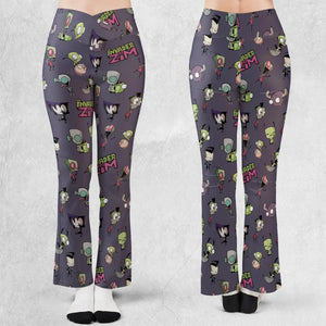 Invader Zim Pattern Flare Leggings