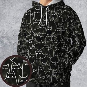 Suspicious Cats Funny Cat All-over Print Hoodie