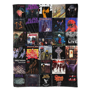 Black Sabbath Sherpa Blanket Album Cover Collage Heavy Metal Throw Blanket