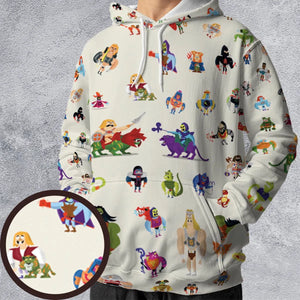 He-Man & Masters Of The Universe Characters Pattern All-over Print Hoodie