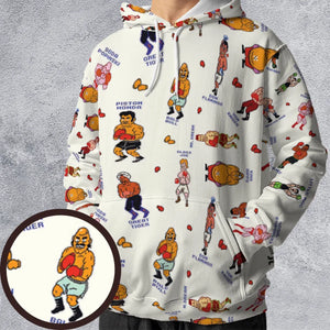 Retro Game Punch Out All-over Print Hoodie