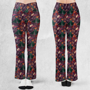Sanderson Sisters Pattern Flare Leggings