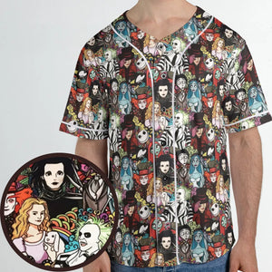 Tim Burton Characters Halloween Unisex Baseball Jersey