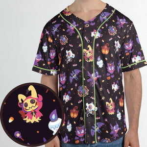 Trick or Treat Poke'ween Pokemon Unisex Baseball Jersey