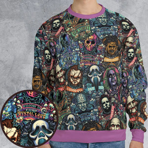Horror Movie Characters Pattern All-over Print Sweatshirt