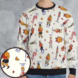 Retro Game Punch Out All-over Print Sweatshirt