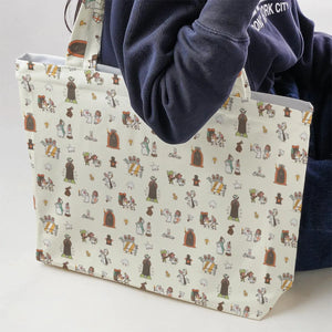The Holy Grail Pattern Monty Python Button Down Large Tote Bag