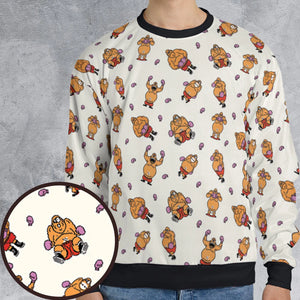 King Hippo Punch Out All-over Print Sweatshirt