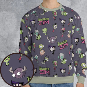 Invader Zim Pattern All-over Print Sweatshirt