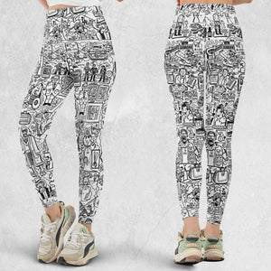 The Big Lebowski Doodles Legging