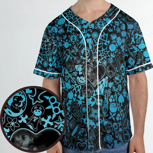 Blue Key Heart Kingdom Hearts Unisex Baseball Jersey