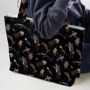 Groovie Addams Family Cartoon Characters Large Tote Bag