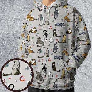Cat the Gamer Pattern All-over Print Hoodie