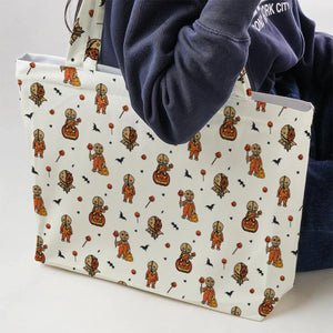 Pumpkin Sam Trick 'r Treat Horror Large Tote Bag